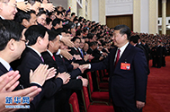 习大大等领导同志亲切会见出席党的十九大代表、特邀代表和列席人员
